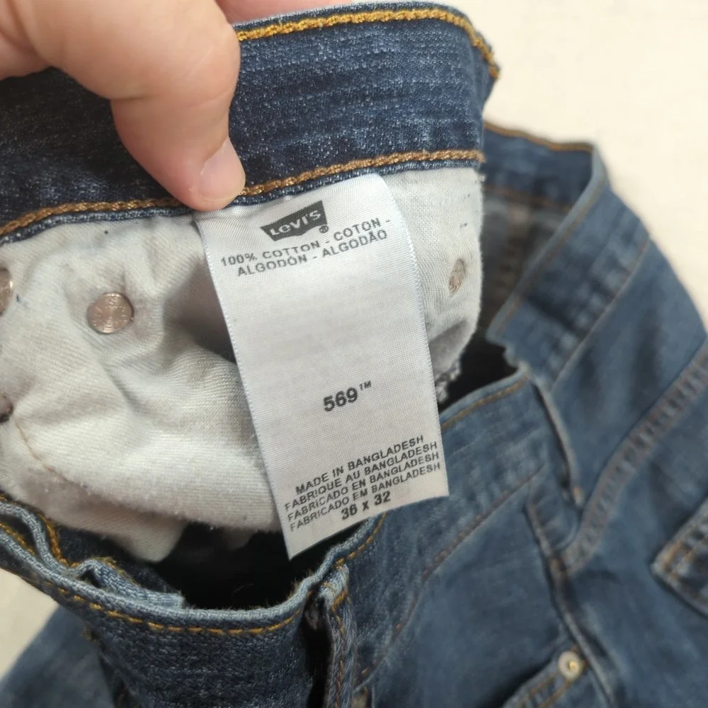Levis Jeans Mens 36x32 Blue 569 Loose‎ Relaxed Casual Classic Baggy Western
